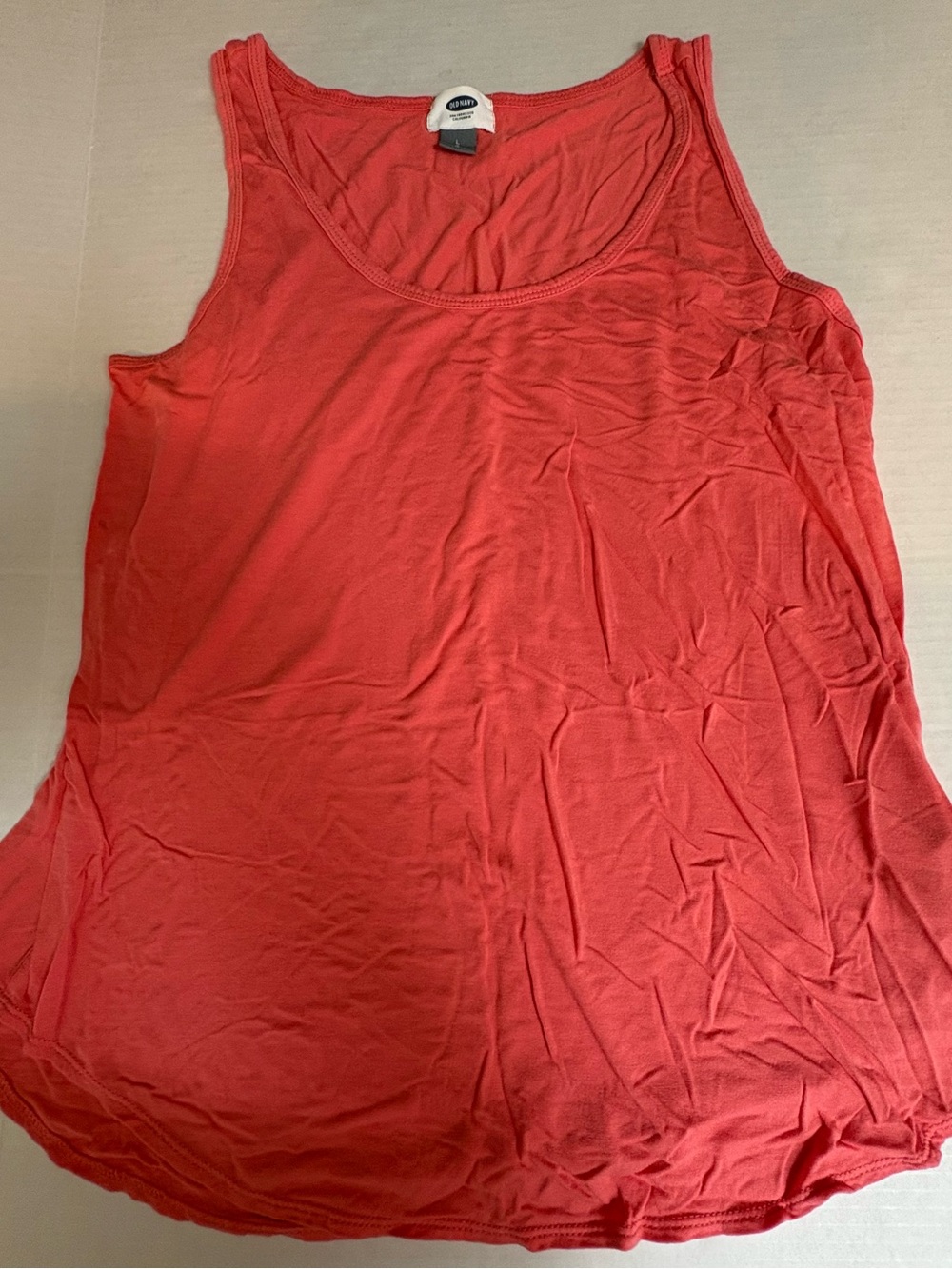 Old Navy Coral-Red Scoop Neck Tank Top